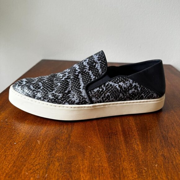 Vince Garvey Slip On Sneaker in Denim Snake Print - Picture 4 of 10